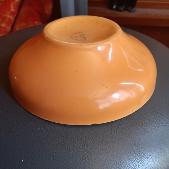 Vintage Cielo Ware Orange Ceramic Cereal Bowl Made In California 6" - Picture 11 of 13